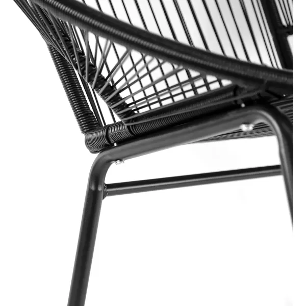 imageAmazon Basics Outdoor All Weather PE Wicker Club Chair with Steel Frame  2 Pack 315 x 248 x 2835 in BlackBlack