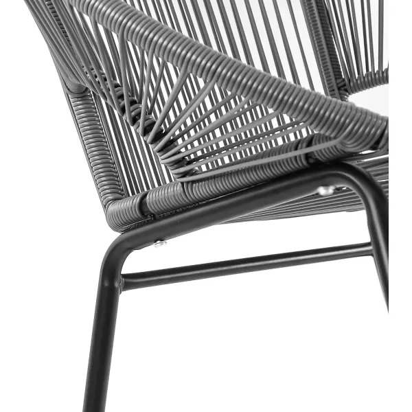 imageAmazon Basics Outdoor All Weather PE Wicker Club Chair with Steel Frame  2 Pack 315 x 248 x 2835 in BlackGrey