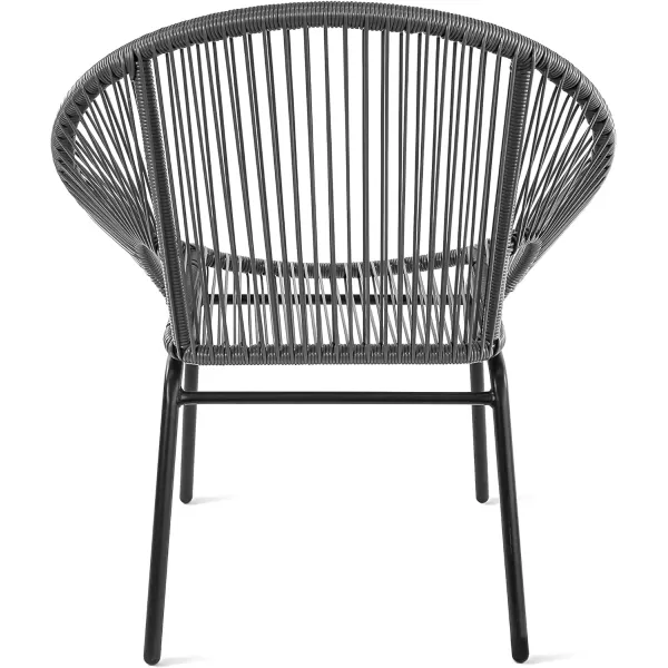 imageAmazon Basics Outdoor All Weather PE Wicker Club Chair with Steel Frame  2 Pack 315 x 248 x 2835 in BlackGrey