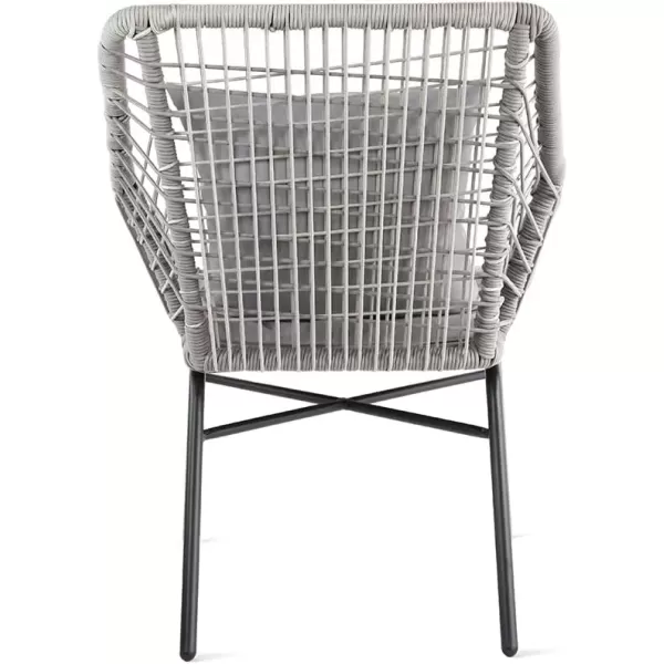 imageAmazon Basics Outdoor All Weather Rope Club Chair with Steel Frame and Cushions 2 Pack 2756 x 2913 x 3386 inches GreyGrey