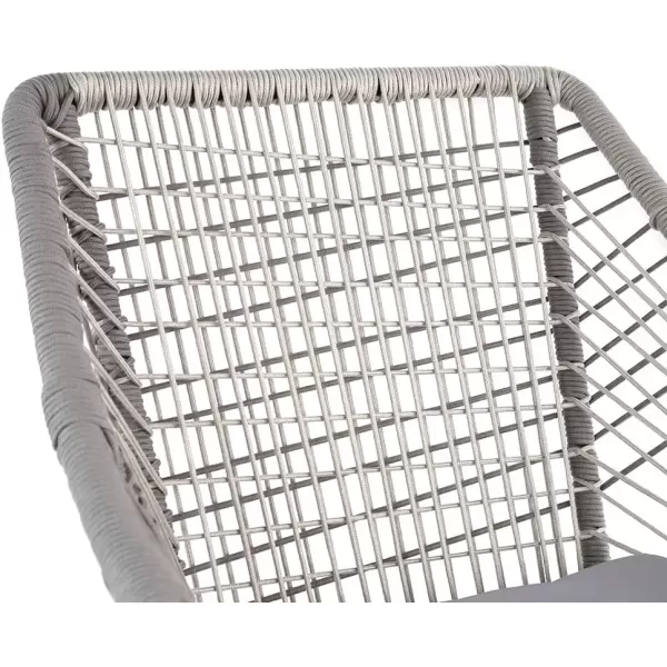 imageAmazon Basics Outdoor All Weather Rope Club Chair with Steel Frame and Cushions 2 Pack 2756 x 2913 x 3386 inches GreyGrey