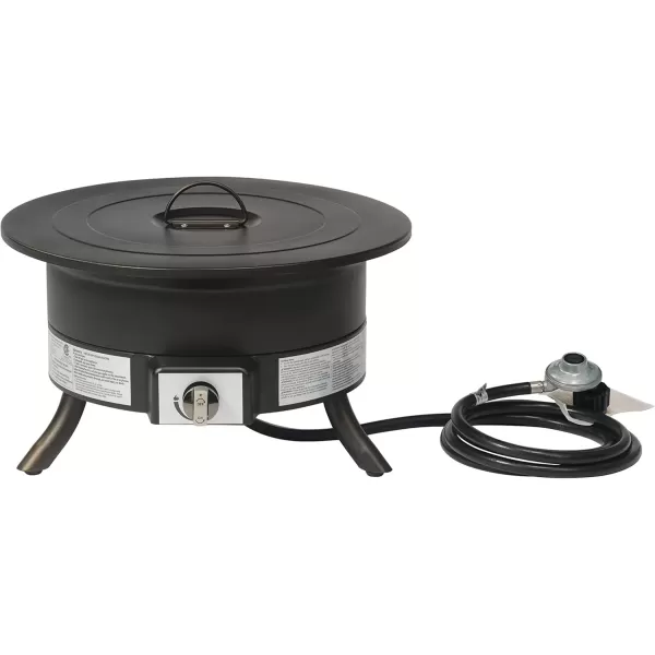 imageAmazon Basics Portable Propane Fire Pit 19 inch Round Gas for Patio 55000 BTU Carry Strapblack