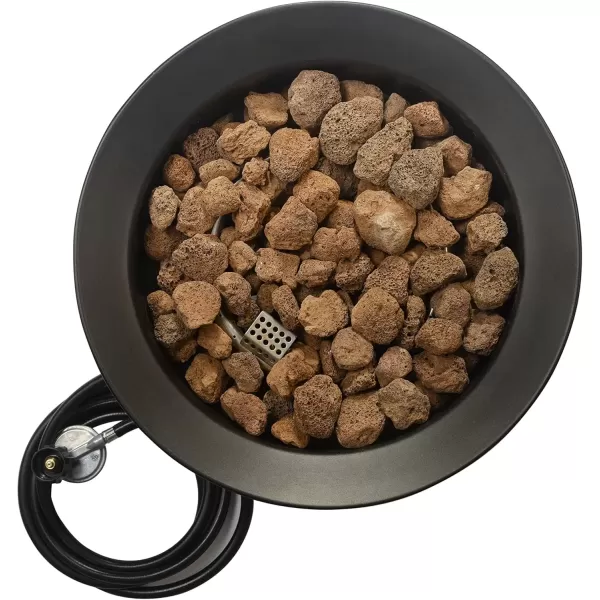 imageAmazon Basics Portable Propane Fire Pit 19 inch Round Gas for Patio 55000 BTU Carry Strapblack