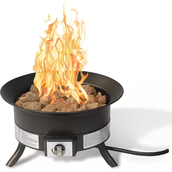 imageAmazon Basics Portable Propane Fire Pit 19 inch Round Gas for Patio 55000 BTU Carry Strapblack