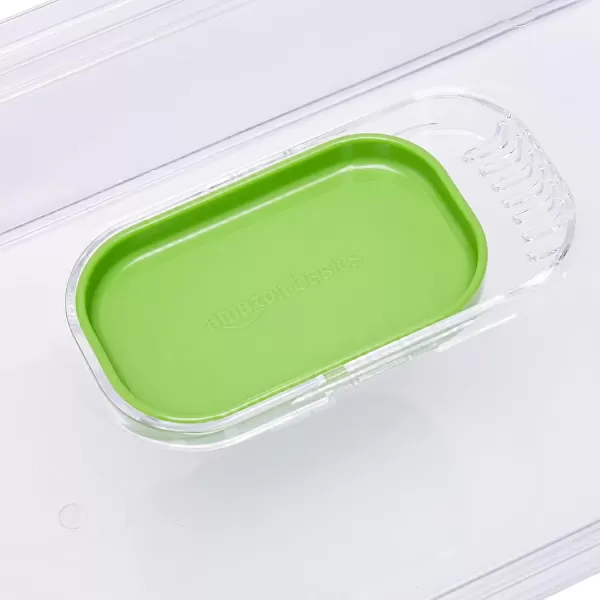 imageAmazon Basics Set of 2 Produce Food Saving Containers with Vented Lids BPA Free Plastic  2 Medium 19 Qt ClearGreen