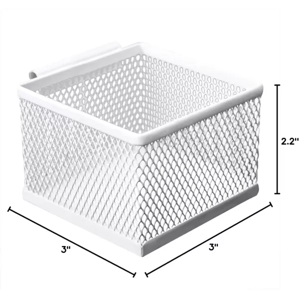 imageAmazon Basics Small Hanging Storage Accessory Box Metal Wire Mesh White