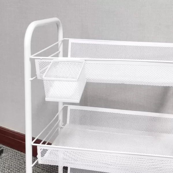 imageAmazon Basics Small Hanging Storage Accessory Box Metal Wire Mesh White