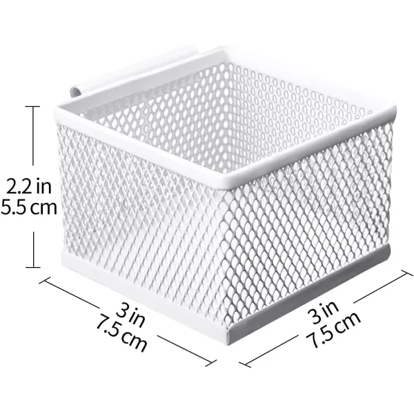 imageAmazon Basics Small Hanging Storage Accessory Box Metal Wire Mesh White