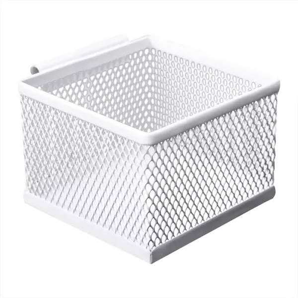 imageAmazon Basics Small Hanging Storage Accessory Box Metal Wire Mesh White