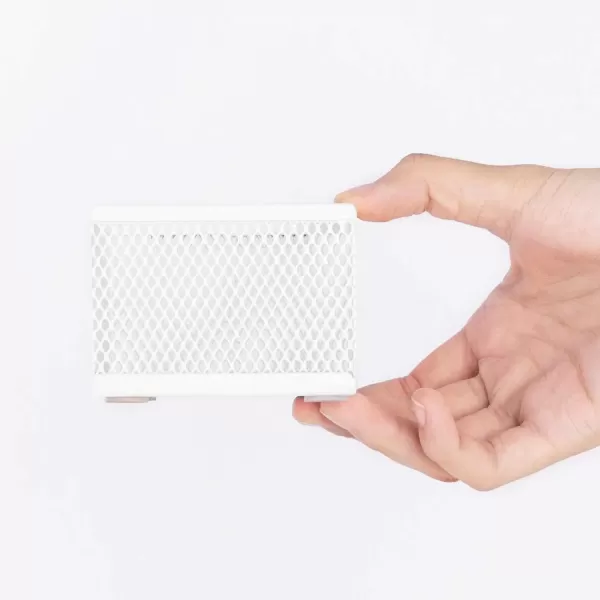 imageAmazon Basics Small Hanging Storage Accessory Box Metal Wire Mesh White
