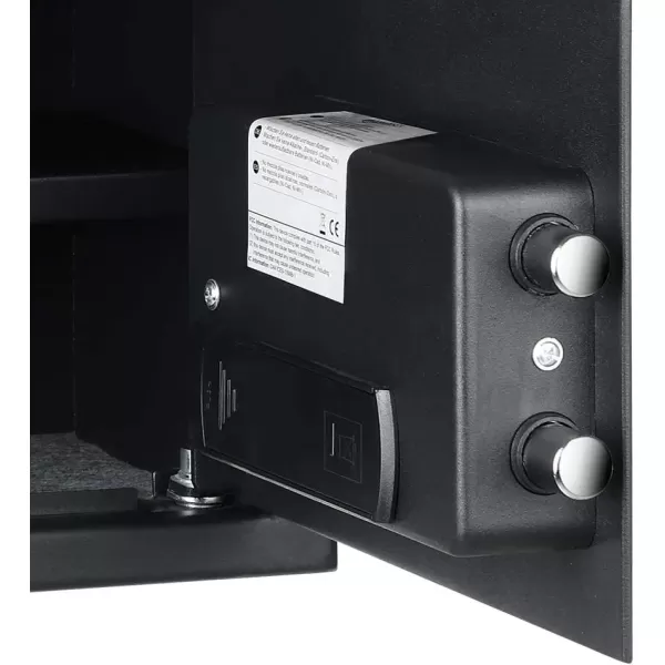 imageAmazon Basics Small Safe For Home Steel Security Electronic Programmable Keypad Lock Box 18 Cubic Feet Black05 Cubic Feet