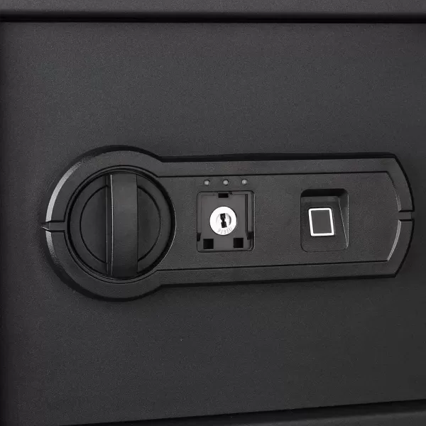 imageAmazon Basics Small Safe For Home Steel Security Electronic Programmable Keypad Lock Box 18 Cubic Feet Black05 Cubic Feet