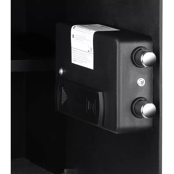 imageAmazon Basics Small Safe For Home Steel Security Electronic Programmable Keypad Lock Box 18 Cubic Feet Black152 Cubic Feet