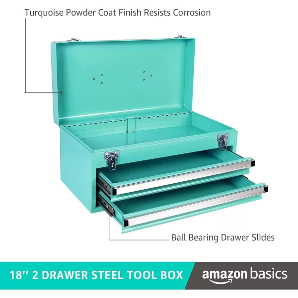 imageAmazon Basics Steel Storage and Organization Drawers Turquoise Powder Coated Finish 1811 x 866 x 945 inchesTurquoise