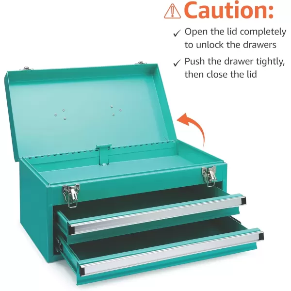 imageAmazon Basics Steel Storage and Organization Drawers Turquoise Powder Coated Finish 1811 x 866 x 945 inchesTurquoise