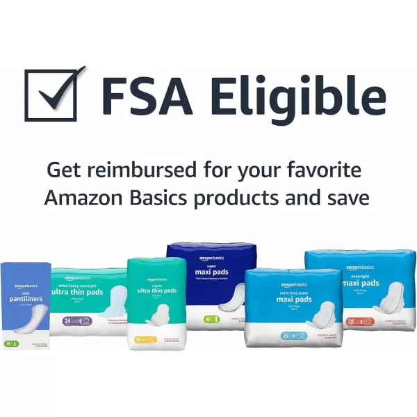 imageAmazon Basics Ultra Thin Pads with FlexiWings for Periods Long Length Super Absorbency Unscented Size 2 128 Count 4 Packs of 32 Previously SolimoSize 5