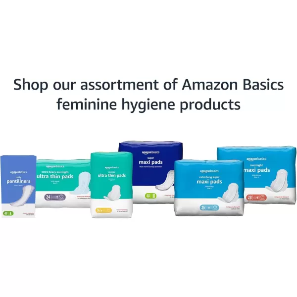 imageAmazon Basics Ultra Thin Pads with FlexiWings for Periods Long Length Super Absorbency Unscented Size 2 128 Count 4 Packs of 32 Previously SolimoSize 3