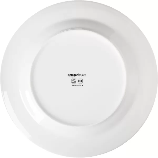 imageAmazon Basics 16Piece Porcelain Kitchen Dinnerware Set with Plates Bowls and Mugs Service for 4  WhiteWhite