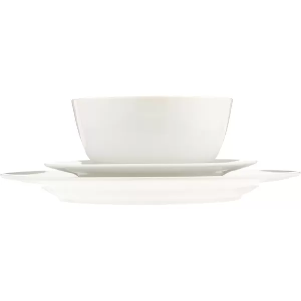 imageAmazon Basics 18Piece White Dinnerware Set Plates Bowls Service for 6White