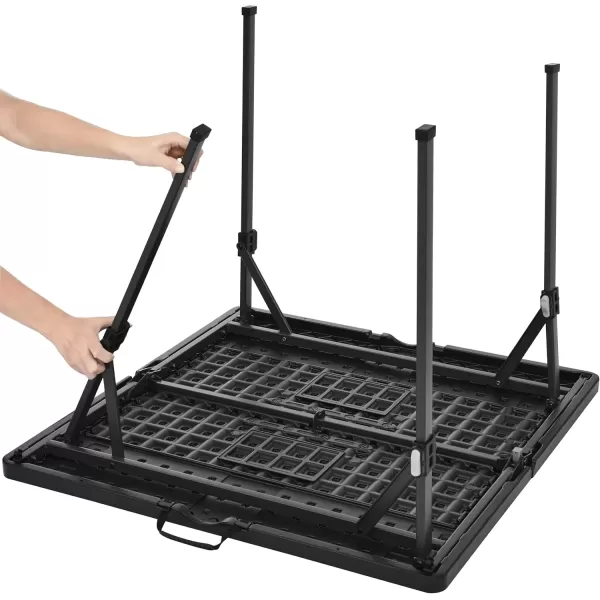 imageAmazon Basics 34 inch Portable Folding Card Table with Carrying Handle Black