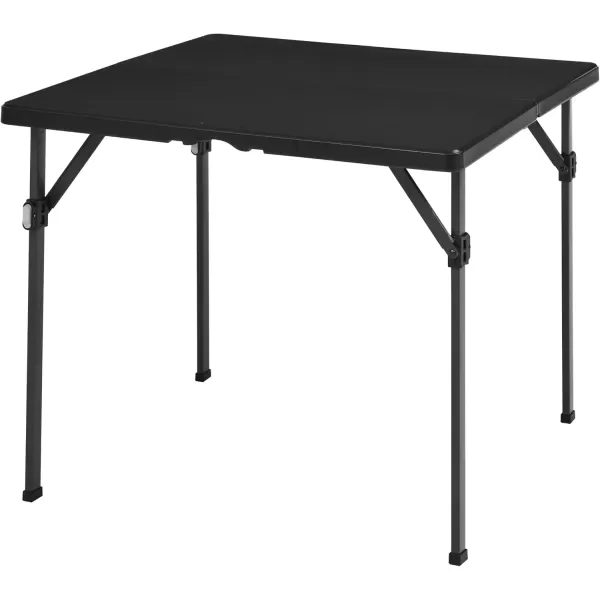 imageAmazon Basics 34 inch Portable Folding Card Table with Carrying Handle Black