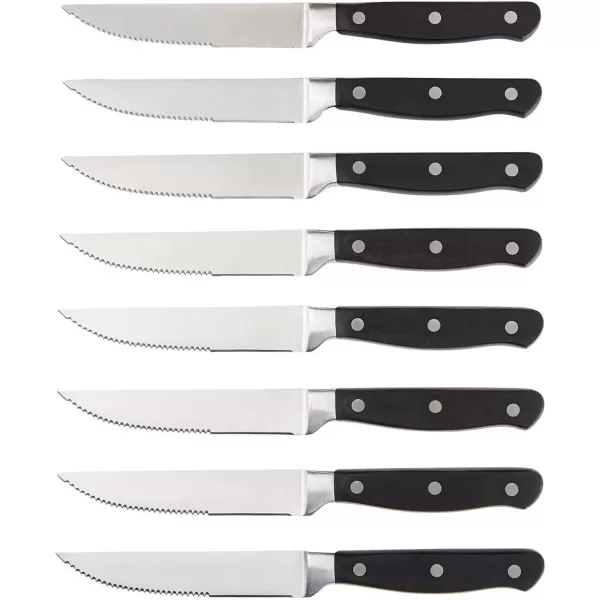 imageAmazon Basics 8Piece Kitchen Steak Knife Set Black