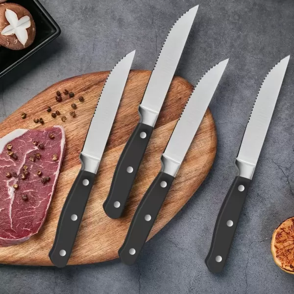 imageAmazon Basics 8Piece Kitchen Steak Knife Set Black