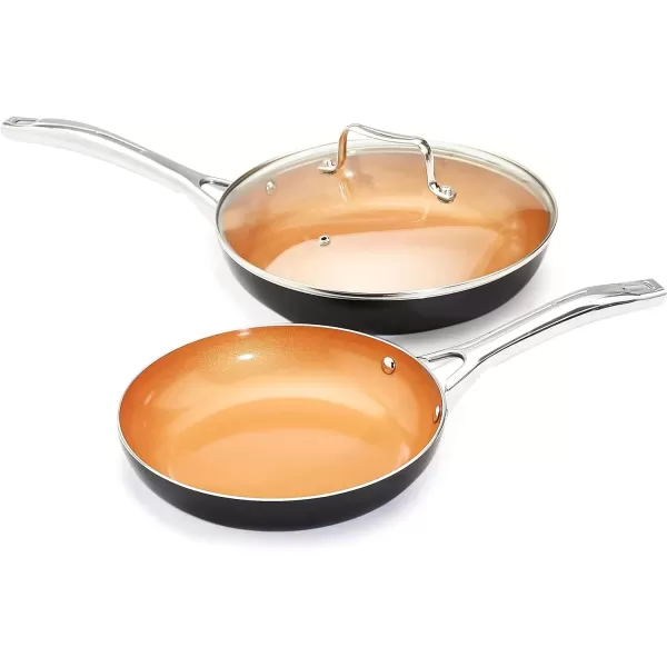 imageAmazon Basics Ceramic Nonstick Pots and Pans Cookware Set 10Piece Set Copper Color10Piece Set