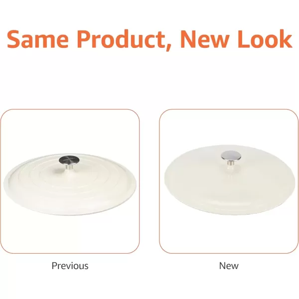imageAmazon Basics Enameled Cast Iron Covered Round Casserole Skillet with Lid for Oven 33Quart WhiteWhite