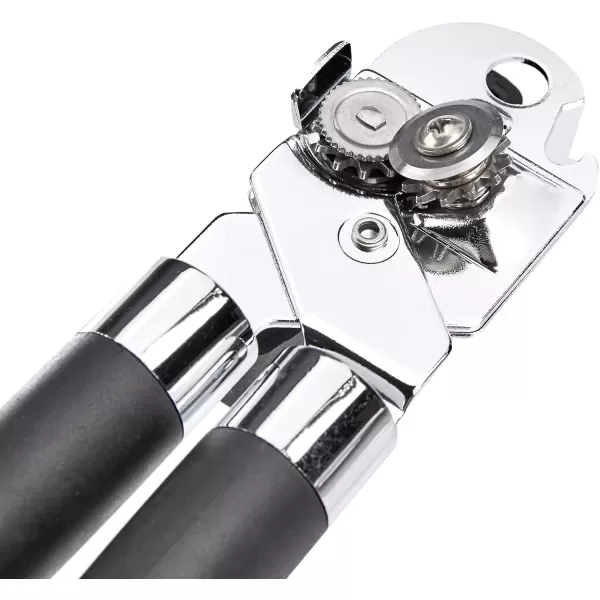imageAmazon Basics Manual Can Opener Hand Held Black Soft Grip Single HandleDual Handle