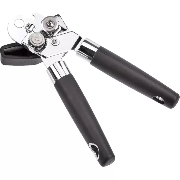 imageAmazon Basics Manual Can Opener Hand Held Black Soft Grip Single HandleDual Handle