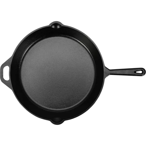 imageAmazon Basics PreSeasoned Cast Iron Skillet HeavyDuty ampamp Large 15Inch Black15