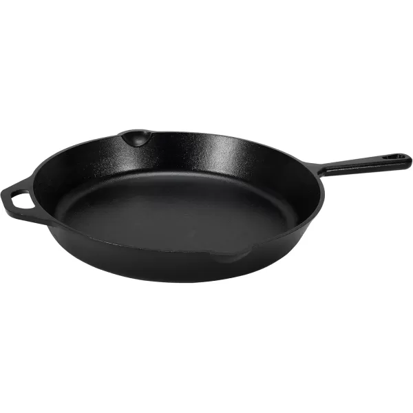 imageAmazon Basics PreSeasoned Cast Iron Skillet HeavyDuty ampamp Large 15Inch Black15