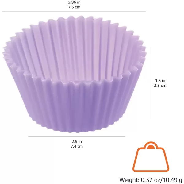 imageAmazon Basics Round Reusable Silicone Baking Cups Muffin Liners Pack of 24 Multicolor 29 x 29 x 13 inches LxWxHMulticolor