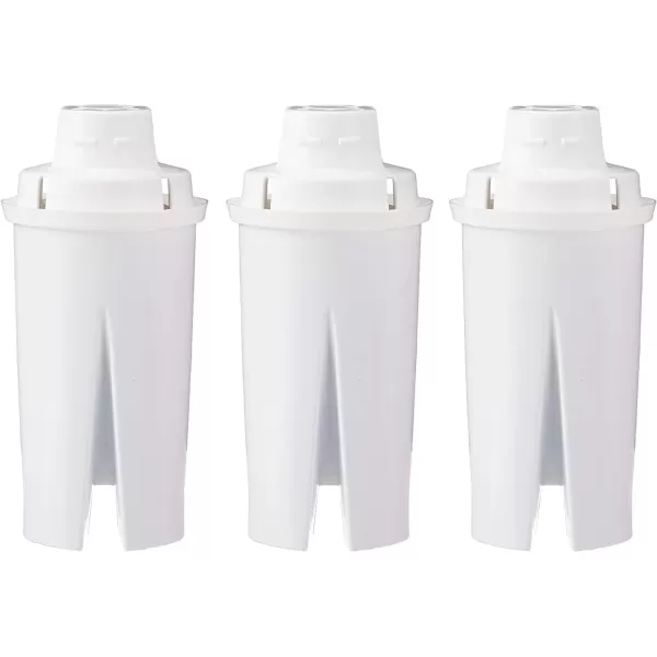 imageAmazon Basics Water Filter Pitcher for Fridge  10Cup Water Pitcher with Filter Compatible to Brita Water Pitchers ampamp Dispensers for Clean Crisp Water WQA and NSF Certified Made in Europe3 Count Pack of 1