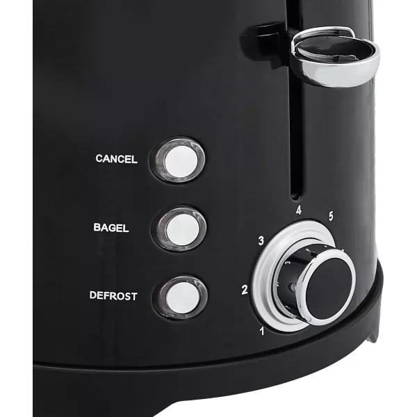 imageAmazon Basics 4 Slice Toaster with 6 Browning Settings Removable EasytoClean Crumb Tray Cancel Button 1600W BlackBlack
