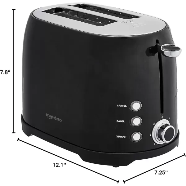 imageAmazon Basics 4 Slice Toaster with 6 Browning Settings Removable EasytoClean Crumb Tray Cancel Button 1600W BlackBlack