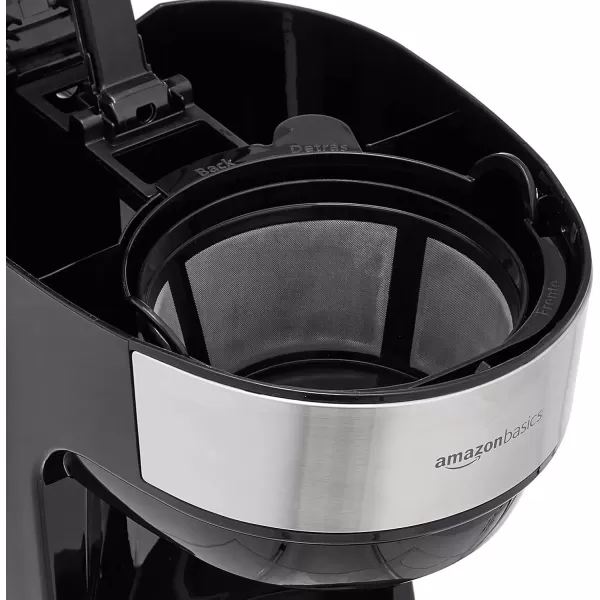imageAmazon Basics Coffee Makers 12Cup Coffee Machines with Reusable Filter Coffee Pots Black ampamp Stainless Steel12Cup