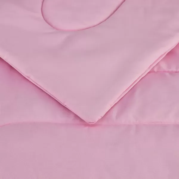 imageAmazon Basics 2 piece Microfiber Kids Comforter and Pillow Sham Set Twin Light Pink Solid