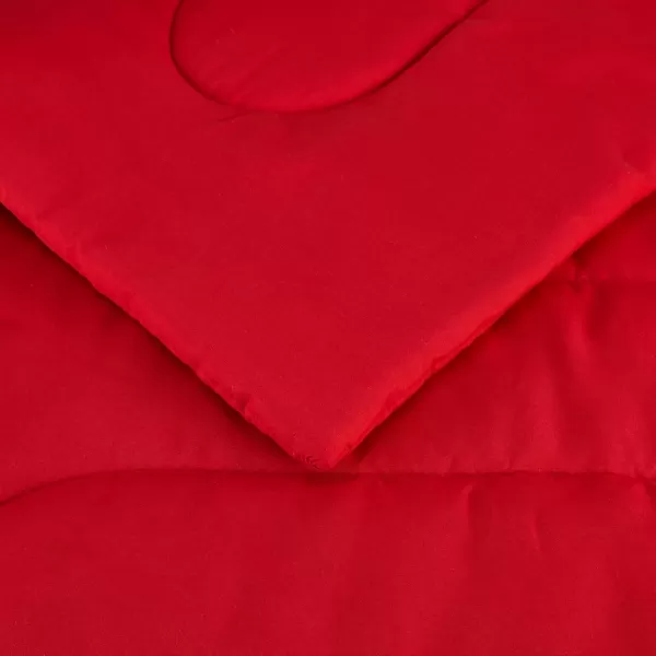 imageAmazon Basics 2 piece Microfiber Kids Comforter and Pillow Sham Set Twin Red Solid