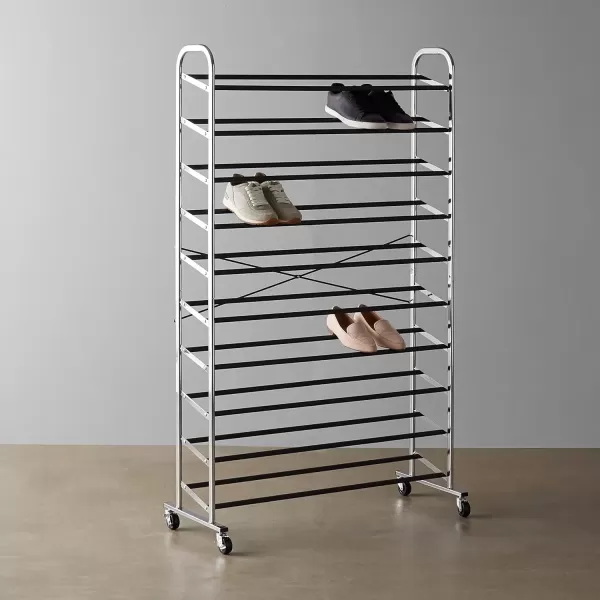 imageAmazon Basics 50Pair Shoe Rack Organizer Chrome 358 x 146 x 595 inches