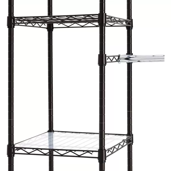 imageAmazon Basics Expandable Metal Hanging Closet Organizer and Storage Rack Wardrobe with Shelves 5780L x 14W x 72H BronzeBronze