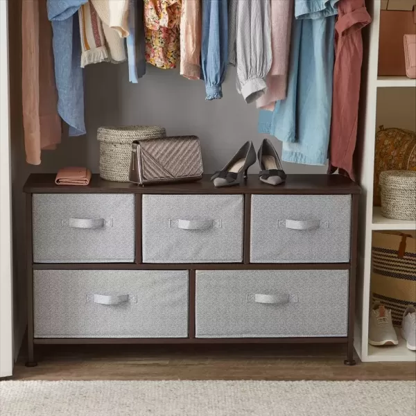 imageAmazon Basics Extra Wide Sturdy Fabric 5Drawer Storage Organizer Unit for Closet WhiteBronze