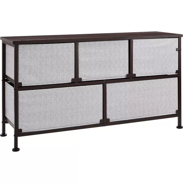 imageAmazon Basics Extra Wide Sturdy Fabric 5Drawer Storage Organizer Unit for Closet WhiteBronze