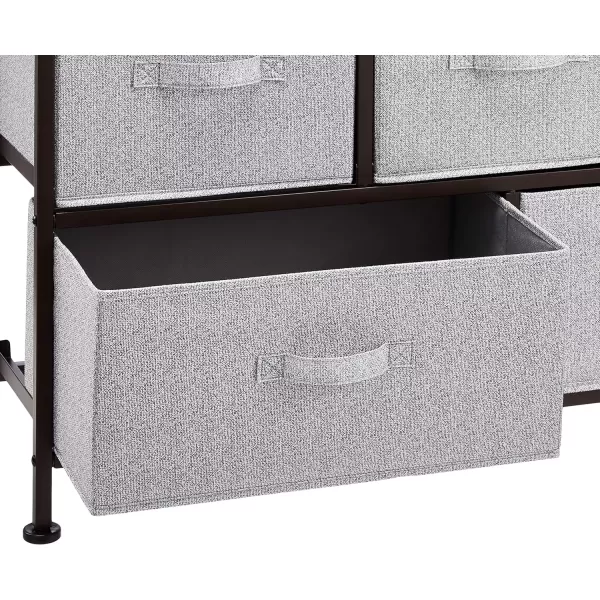 imageAmazon Basics Extra Wide Sturdy Fabric 5Drawer Storage Organizer Unit for Closet WhiteBronze