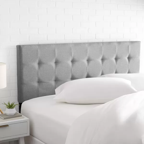 imageAmazon Basics Faux Linen Upholstered Tufted Headboard with Adjustable Height King GrayGray