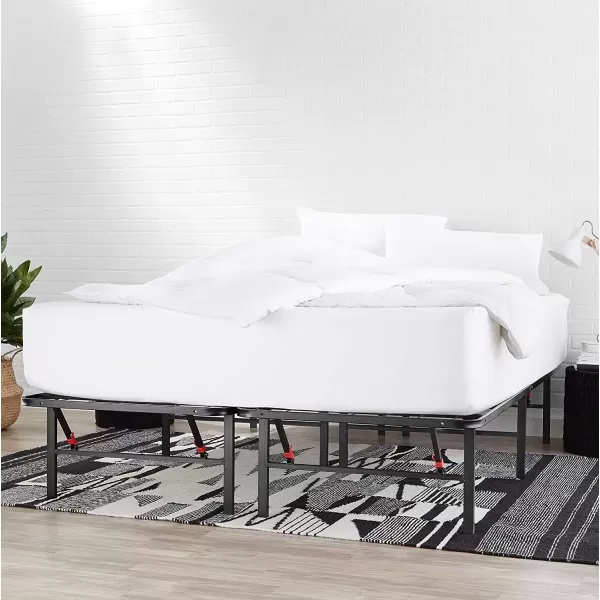 imageAmazon Basics Foldable Metal Platform Bed Frame with Tool Free Setup 14 Inches High Sturdy Steel Frame No Box Spring Needed Twin XL BlackBlack