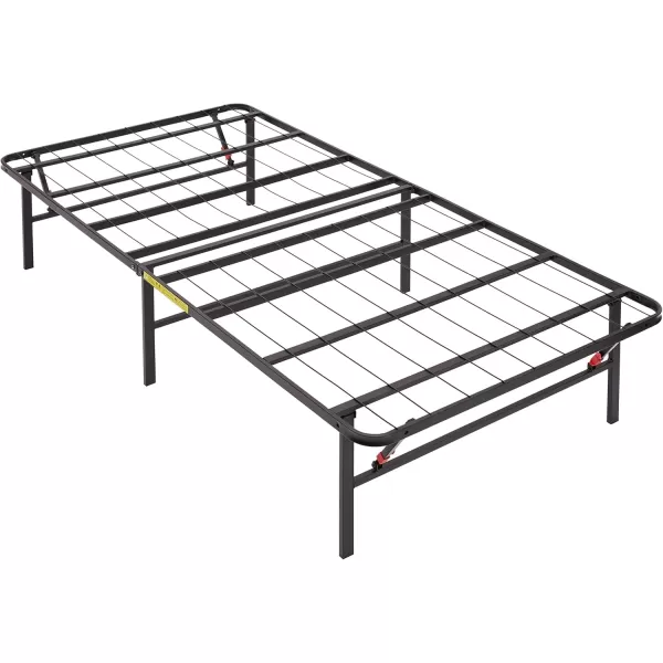 imageAmazon Basics Foldable Metal Platform Bed Frame with Tool Free Setup 14 Inches High Sturdy Steel Frame No Box Spring Needed Twin XL BlackBlack