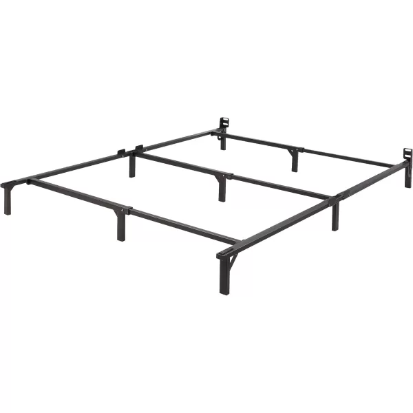 imageAmazon Basics Metal Bed Frame for King Size Box Spring and Mattress 9Leg Base ToolFree Easy Assembly Black 795quot L x 76quot W x 7quot HBlack