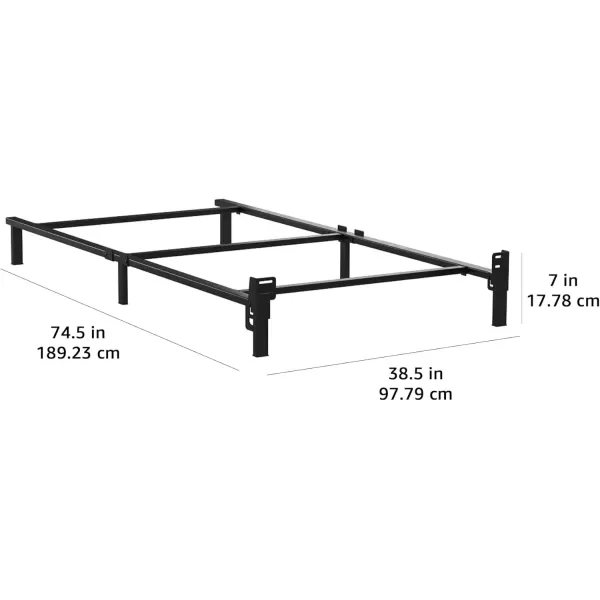 imageAmazon Basics Metal Bed Frame for King Size Box Spring and Mattress 9Leg Base ToolFree Easy Assembly Black 795quot L x 76quot W x 7quot HBlack